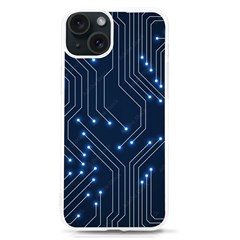 Seamless Pattern Of Glowing Circuit Board Neon Technology Iphone 15 Tpu Uv Print Case