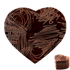 Seamless Vintage Pattern Retro 80s Or 90s Style Abstract Heart Wood Jewelry Box