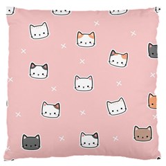 Cute Cat Cartoon Doodle Seamless Pink Pattern 16  Baby Flannel Cushion Case (two Sides)