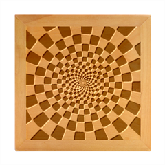 Geomtric Pattern Illusion Shapes Wood Photo Frame Cube
