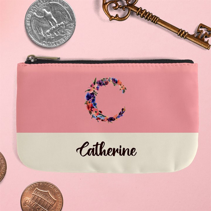 Personalized Initial Name Large Coin Purse Large Coin Purse