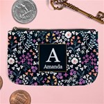 Personalized Floral Pattern Initial Large Coin Purse Large Coin Purse Front