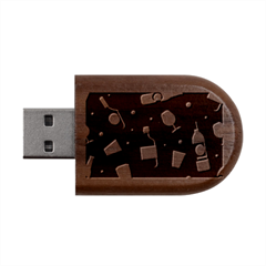 Pattern Seamless Background Texture Wood Oval Usb Flash Drive