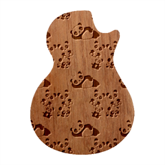 Cute Panda Animal Pattern Guitar Shape Wood Guitar Pick Holder Case And Picks Set