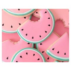 Aesthetic Cute Kawaii Watermelon Two Sides Premium Plush Fleece Blanket (teen Size)