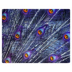 Peacock Bird Feathers Coloured Plumage Two Sides Premium Plush Fleece Blanket (teen Size)