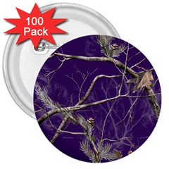 Realtree Camo Purple Pink Realtree Camo 3  Buttons (100 Pack) 