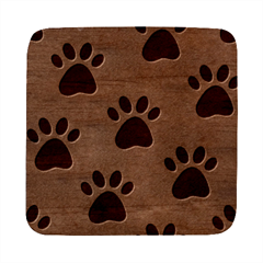 Dog Paw Vector Seamless Pattern With Hearts Square Wood Guitar Pick Holder Case And Picks Set