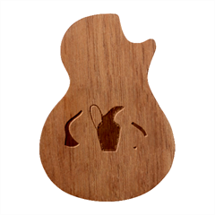 Drawing Botanical Guitar Shape Wood Guitar Pick Holder Case And Picks Set