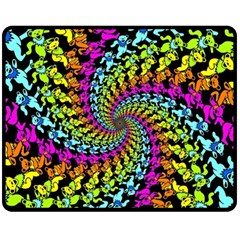 3d Grateful Dead 90 s Neon Dancing Bears Fleece Blanket (medium)