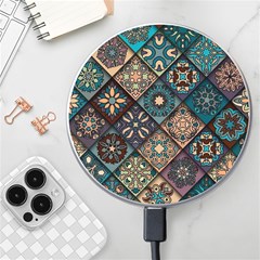 Flower Texture Background Colorful Pattern Wireless Fast Charger(white)