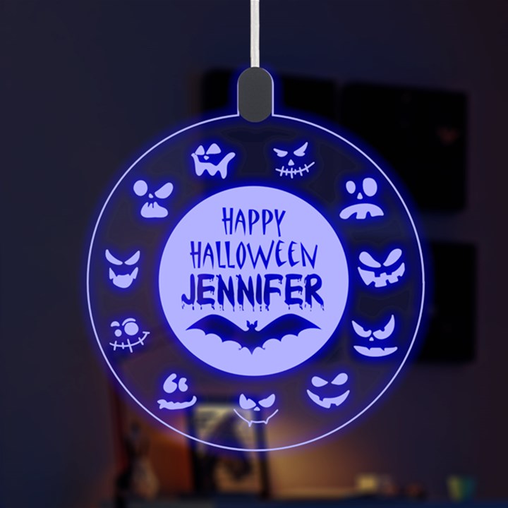 Personalized Happy Halloween Name Any Text LED Acrylic Ornament LED Acrylic Ornament