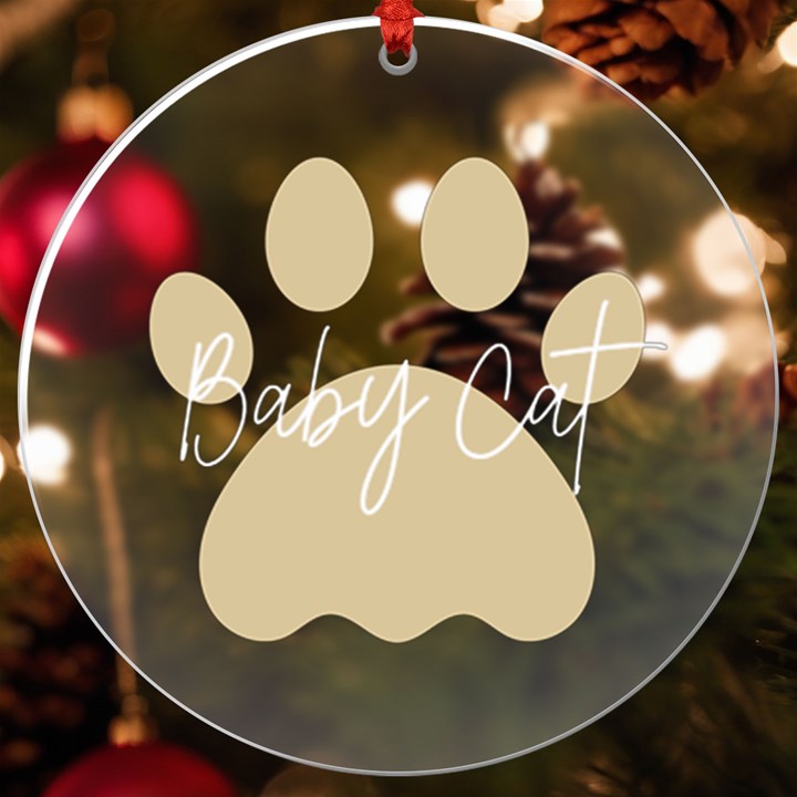Personalized Name Pet Foot UV Print Acrylic Ornament Round UV Print Acrylic Ornament Round