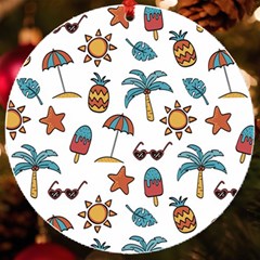 Summer Pineapple Fruit Tropical Uv Print Acrylic Ornament Round