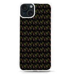 Fern Pattern 2 Black Iphone 15 Tpu Uv Print Case