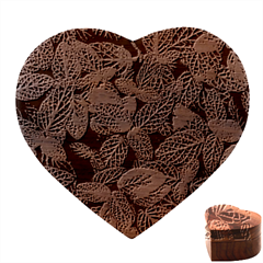 Leaves Foliage Botany Plant Heart Wood Jewelry Box