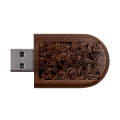 Leaves Foliage Botany Plant Wood Oval Usb Flash Drive