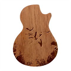 Dolphin Blue Sea Fantasy Guitar Shape Wood Guitar Pick Holder Case And Picks Set