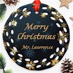 Personalized Merry Christmas Name Any Text Round Filigree Ornament Round Filigree Ornament (Two Sides) Back