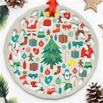 Personalized Merry Christmas Photo Round Filigree Ornament Round Filigree Ornament (Two Sides) Front