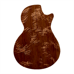 Brown Wool Texture Guitar Shape Wood Guitar Pick Holder Case And Picks Set