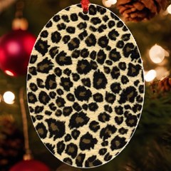 Jaguar Skin Texture, Jaguar Wool Texture, Yellow Uv Print Acrylic Ornament Oval
