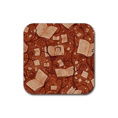 Retro Education Texture, Creative Education Background Rubber Coaster (square)