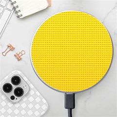 Yellow Lego Texture, Macro, Yellow Dots Background Wireless Fast Charger(white)