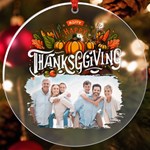 Personalized Thanksgiving Photo Round Ornament UV Print Acrylic Ornament Round Front