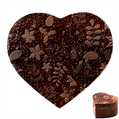 Festive Floral Pattern Christmas Blue Floral Flower Foliage Leaves Pattern Red Snow Winter Heart Wood Jewelry Box