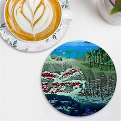 The Overworld Aurora Subnautica Uv Print Round Tile Coaster