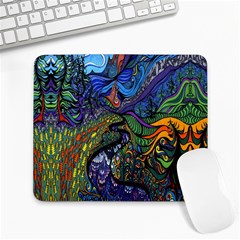 Psychedelic Digital Art Artwork Landscape Colorful Large Mousepad