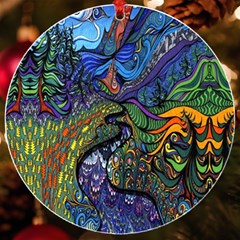 Psychedelic Digital Art Artwork Landscape Colorful Uv Print Acrylic Ornament Round