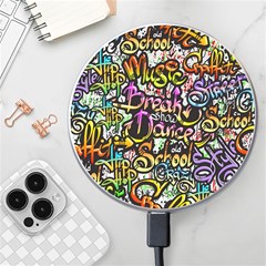 Graffiti Word Seamless Pattern Wireless Fast Charger(white)