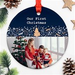 Personalized Photo Any Text Christmas Round Ornament Round Ornament (Two Sides) Front