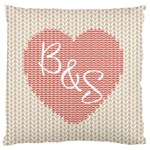 Personalized Photo Christmas Knitted Heart Large Cushion Case  Large Cushion Case (Two Sides) Back