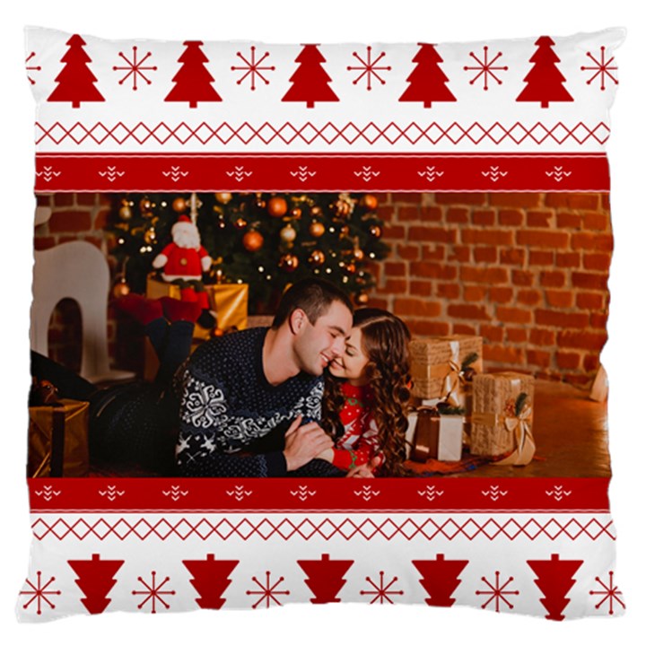 Personalized Photo Christmas Knitted Style Large Cushion Case  Large Cushion Case (Two Sides)