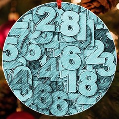 Blue Digits Background, Artwork, Numbers Uv Print Acrylic Ornament Round