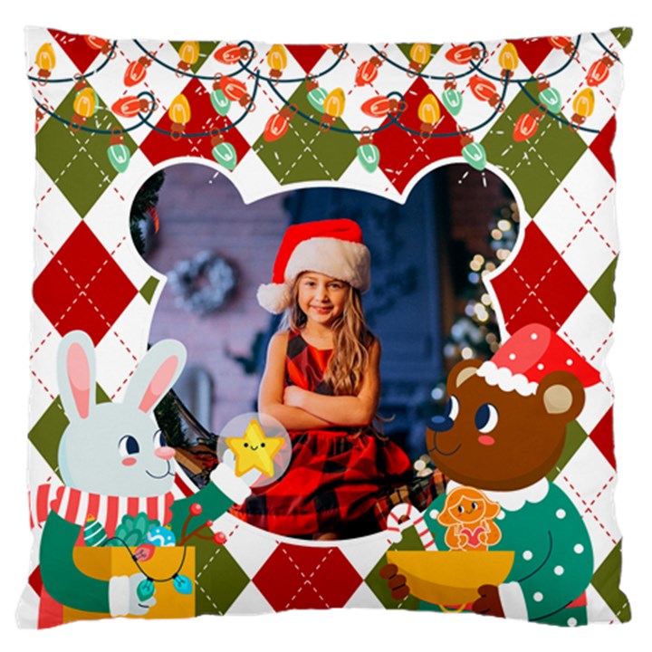 Personalized Photo Christmas Large Cushion Case  Large Cushion Case (Two Sides)