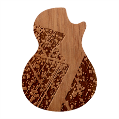 Colorful Splashes Grunge, Abstract Art Guitar Shape Wood Guitar Pick Holder Case And Picks Set
