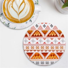 Bright Aztec Ethnic Seamless Pattern Uv Print Round Tile Coaster