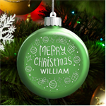 Personalized Christmas Any Text Name Led Glass Round Ornament LED Glass Round Ornament Front