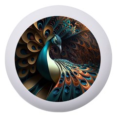 Colorful Peacock Bird Feathers Dento Box With Mirror