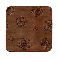 Flowers Leaves Pattern Art Bloom Square Wood Guitar Pick Holder Case And Picks Set
