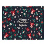 Personalized Christmas Name Any Text Two Sides Premium Plush Fleece Blanket Two Sides Premium Plush Fleece Blanket (Large) 80, x60,  Blanket Back