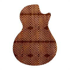 Green Diamond Grid Pattern Guitar Shape Wood Guitar Pick Holder Case And Picks Set