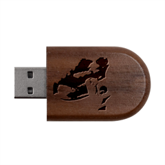 Vibrant Forked-tongue Snake Art Wood Oval Usb Flash Drive