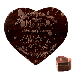 Merry, Happy Christmas, Christmas Gnome Heart Wood Jewelry Box