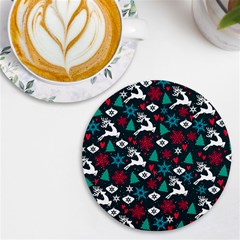Holiday Season Pattern Uv Print Round Tile Coaster