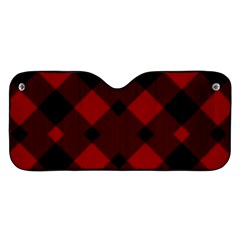 Red Diagonal Plaid Big Car Windshield